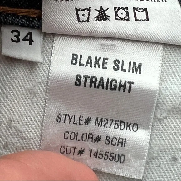 Hudson Blake Slim Straight method Jeans Men's Distressed Blue Jeans Sz 34